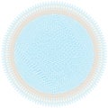 Round weave blue,beige serviette with decorative fringe isolated