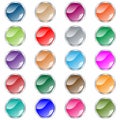 Round web buttons set of 20 in assorted colors Royalty Free Stock Photo