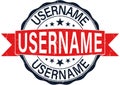 Red round username rubber stamp web badge Royalty Free Stock Photo