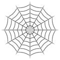 Round web vector grid symbol, confusion sign and spider trap grid