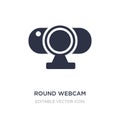 round webcam icon on white background. Simple element illustration from Computer concept Royalty Free Stock Photo