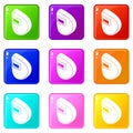 Round welding mask icons set 9 color collection Royalty Free Stock Photo