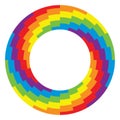 Round wheel circle with rainbow colors, vector