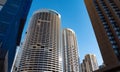 Round white business buildings in Sydney Royalty Free Stock Photo