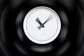 Round white clock with blurred arrows on a dark isolated background Royalty Free Stock Photo