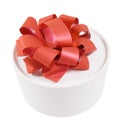 Round white gift box