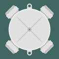 Round white junction box Royalty Free Stock Photo