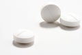 Round white pill tablet isolated on white Royalty Free Stock Photo
