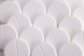 Round white pills paracetamol aspirin painkiller Royalty Free Stock Photo