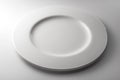 Round white plate of high thickness