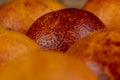 round whole red ripe group of oranges close-up