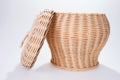 Round wicker basket with cover