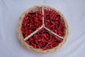 round wicker basket with peace symbol logo, I HEart love u cookie cutters. VALENTINES LOVE