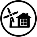 Round wind mill icon for home alternative power