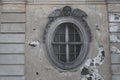 Round window of the church morgue Royalty Free Stock Photo