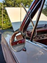 Round Wing Mirror and Vent Window on a Classic Car Royalty Free Stock Photo