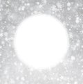 Round winter background with snowflakes.