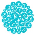 Round winter sport game symbol