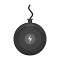 Round wireless charger icon, flat style