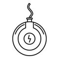 Round wireless charger icon, outline style