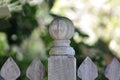 Round wood rustic fence post Royalty Free Stock Photo