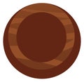 Round wooden button. Blank game ui template