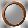 Round wooden framed mirror Royalty Free Stock Photo