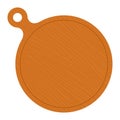 Round wooden pizza board vector flat isolated