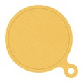 Round wooden pizza board vector flat isolated