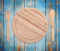 Round wooden plate Royalty Free Stock Photo