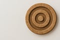 A round wooden target as a symbol of purpose and focus. Space for text. Royalty Free Stock Photo