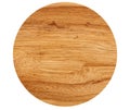 A round wooden tray made of walnut. Isolated round background on white background.