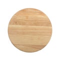 Round wooden tray salver isolated over the white background.