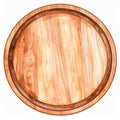 Round Wooden Tray Top View Royalty Free Stock Photo