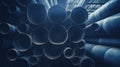 Manufacture stack industrial pipes equipment background construction Royalty Free Stock Photo