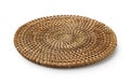 Round woven placemats on a white background