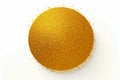 Round yellow object with small gold dots on it's surface. Generative AI Royalty Free Stock Photo