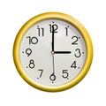 Round yellow wall clock Royalty Free Stock Photo