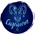 Round zodiac sign Capricorn Royalty Free Stock Photo