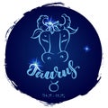 Round zodiac sign Taurus Royalty Free Stock Photo