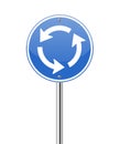 Roundabout crossroad road traffic sign Royalty Free Stock Photo