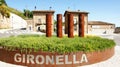 Roundabout on the Gironella highway Royalty Free Stock Photo