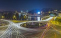 Roundabout intersections with lights Dalat night market