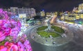 Roundabout intersections with lights Dalat night market