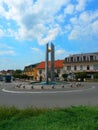 Roundabout in Luhacovice, on plaza Square 28th october, Czech Republic