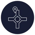Roundabout navigation Isolated Vector icon which can easily modify or edit