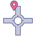 Roundabout navigation Isolated Vector icon which can easily modify or edit