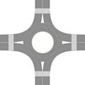 Roundabout road junction over white background Royalty Free Stock Photo