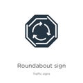 Roundabout sign icon vector. Trendy flat roundabout sign icon from traffic signs collection isolated on white background. Vector Royalty Free Stock Photo
