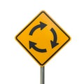 Roundabout sign isolate Royalty Free Stock Photo